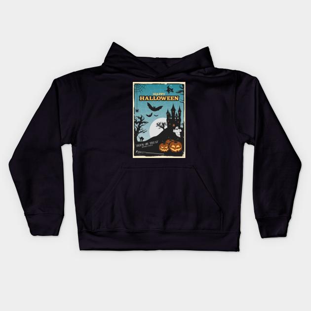 Halloween Poster Kids Hoodie by Roadkill Creations